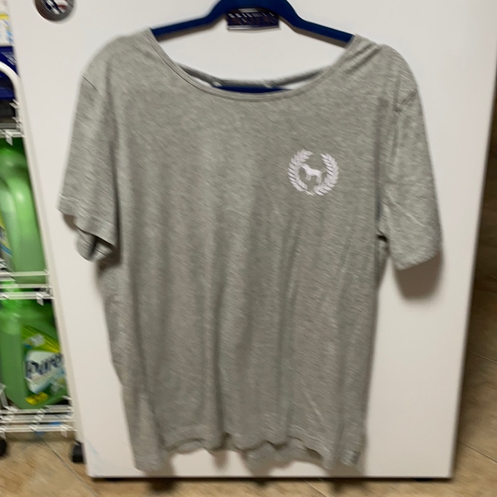 PINK Grey Shirt V-Back NWOT LG